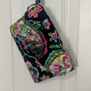 🌸 NWOT Vera Bradley Navy Pink Floral Wristlet 🌸